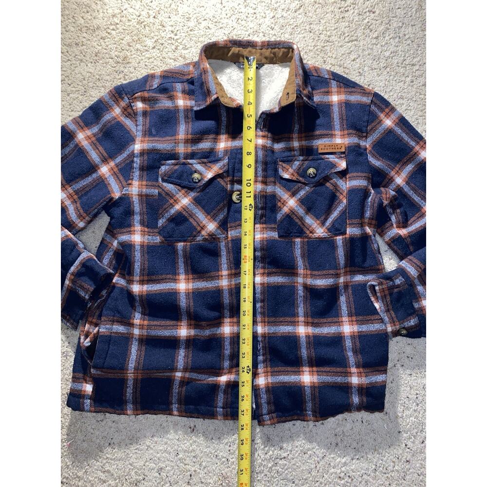 Simply Southern Womens Medium Sherpa Lined Flannel Shirt Jacket Shacket - Picture 7 of 12